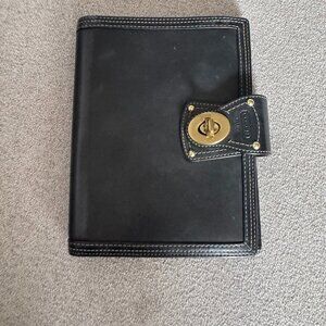 Coach Leather Legacy Turnlock Black Agenda Planner Notepad One Size